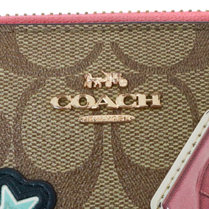 コーチ COACH ディスコ パッチ アップリケロング ジップアラウンド 