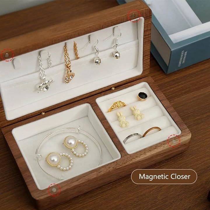 NOELAMOUR ジュエリーボックス アクセサリーケース 木製 北欧 持ち運び