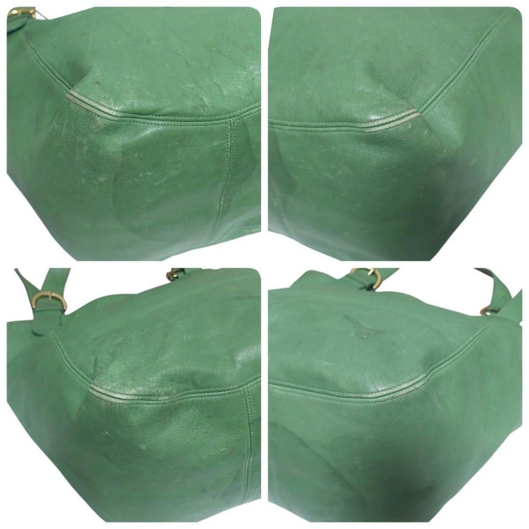 OLD COACH Archive 4082 Tote Bag USA leather leaf green y2k 00s
