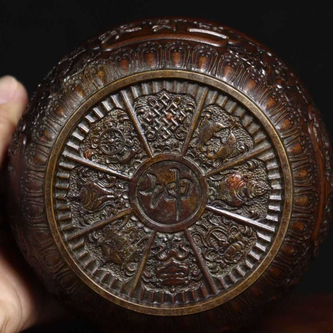 銅 細工 彫刻 乾坤聚宝盆 福禄寿喜 双魚紋飾 工芸品 美術品 置物 銅 細工 彫刻 乾坤聚宝盆 福禄寿喜 双魚紋飾 工芸品 美術品 置物