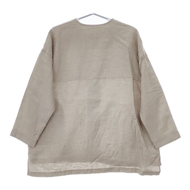 nest Robe 01201-1439 リネン ノーカラージャケット ベージュ