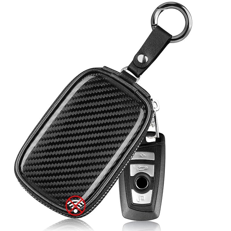 【新品】 [T-carbon] リレーアタック防止 スマートキーケース リアルカーボン製 電波遮断キーケース 電波遮断ボックス リレーアタック対策用 車の盗難防止 信号遮断ケース (ブラック) 1