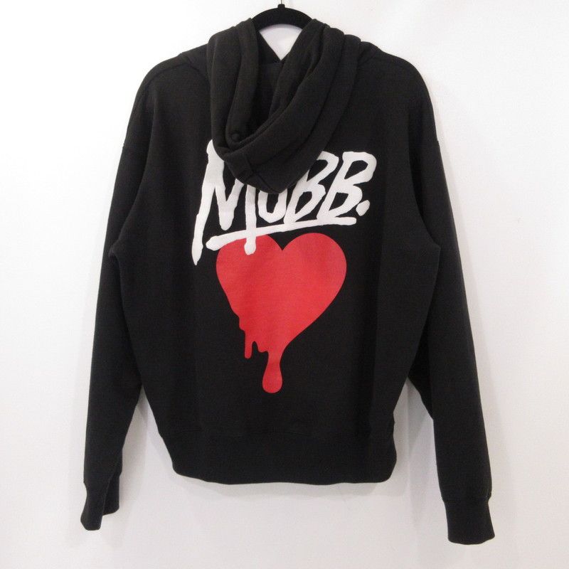 MOBB HEART DRIP パーカー　ブラック MOBB モブ ハートパーカー HEART DRIP WAPPEN HOODIE -BLACK