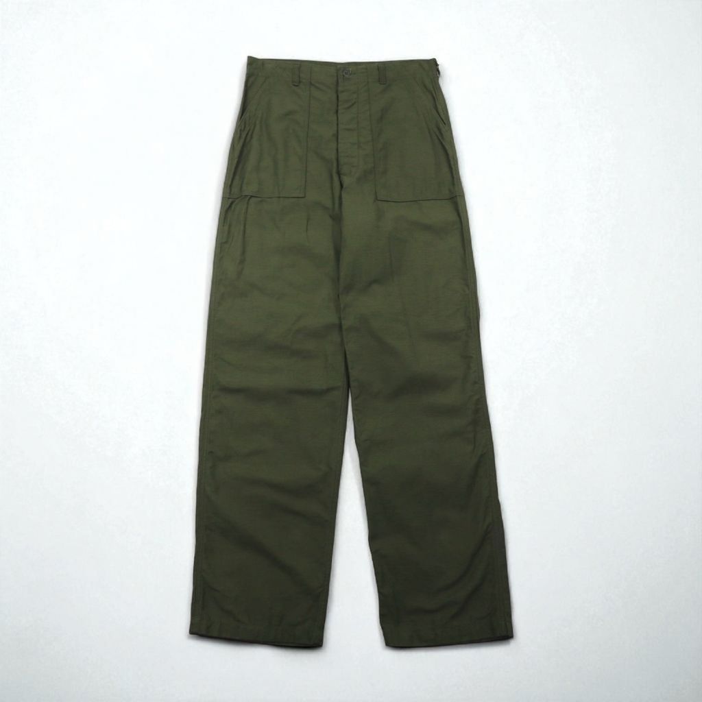 60s US ARMY Vintage Fatigue Trousers トラウザーズ ベイカーパンツ L カーキ SATEEN OG-107 TYPE1 CLASS1 平ボタン 8405-782-3173 ミリタリー 60年代