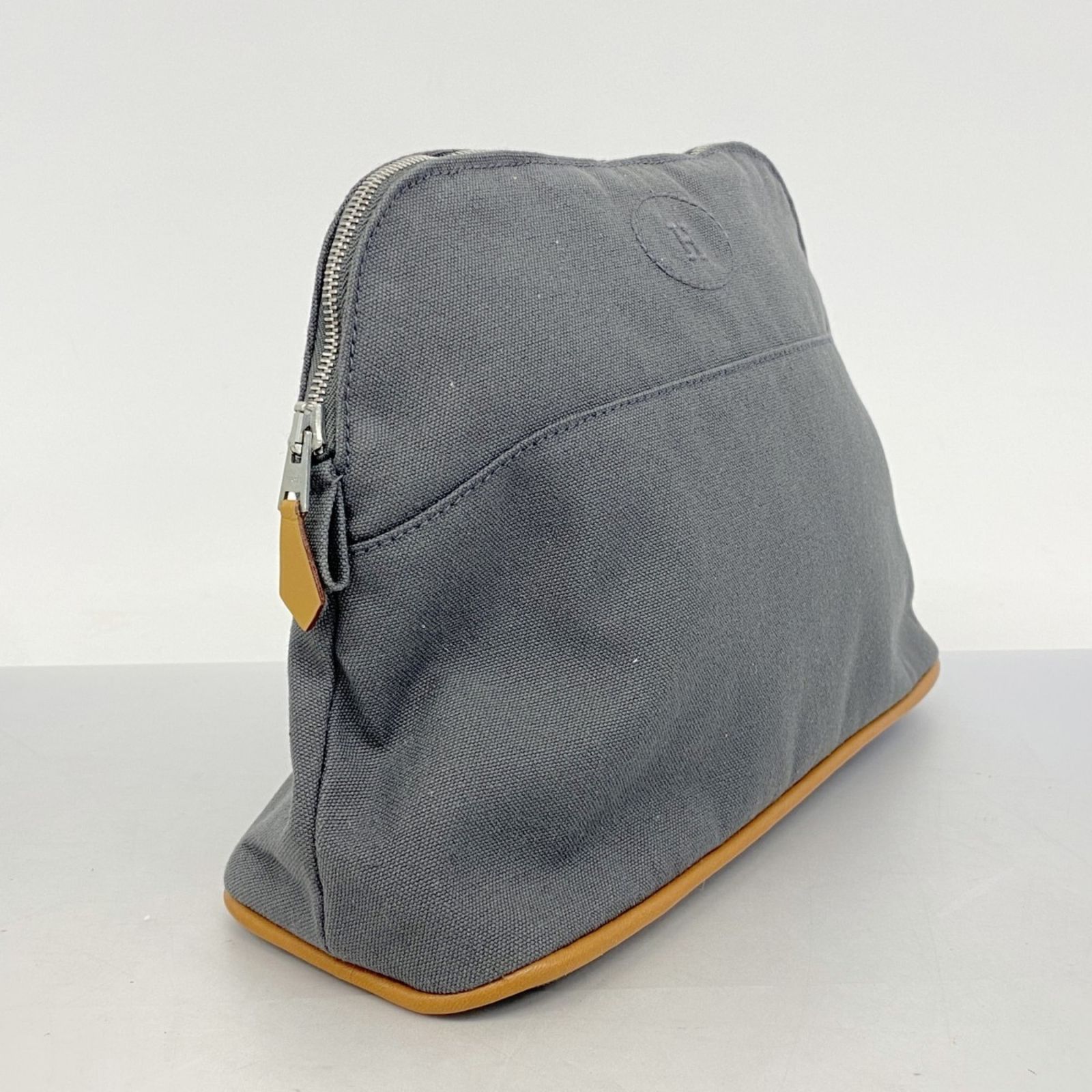 エルメス HERMES ボリード 化粧 ポーチ ロゴ キャンバス グレー s35 エルメス HERMES ボリード 化粧 ポーチ ロゴ キャンバス グレー
