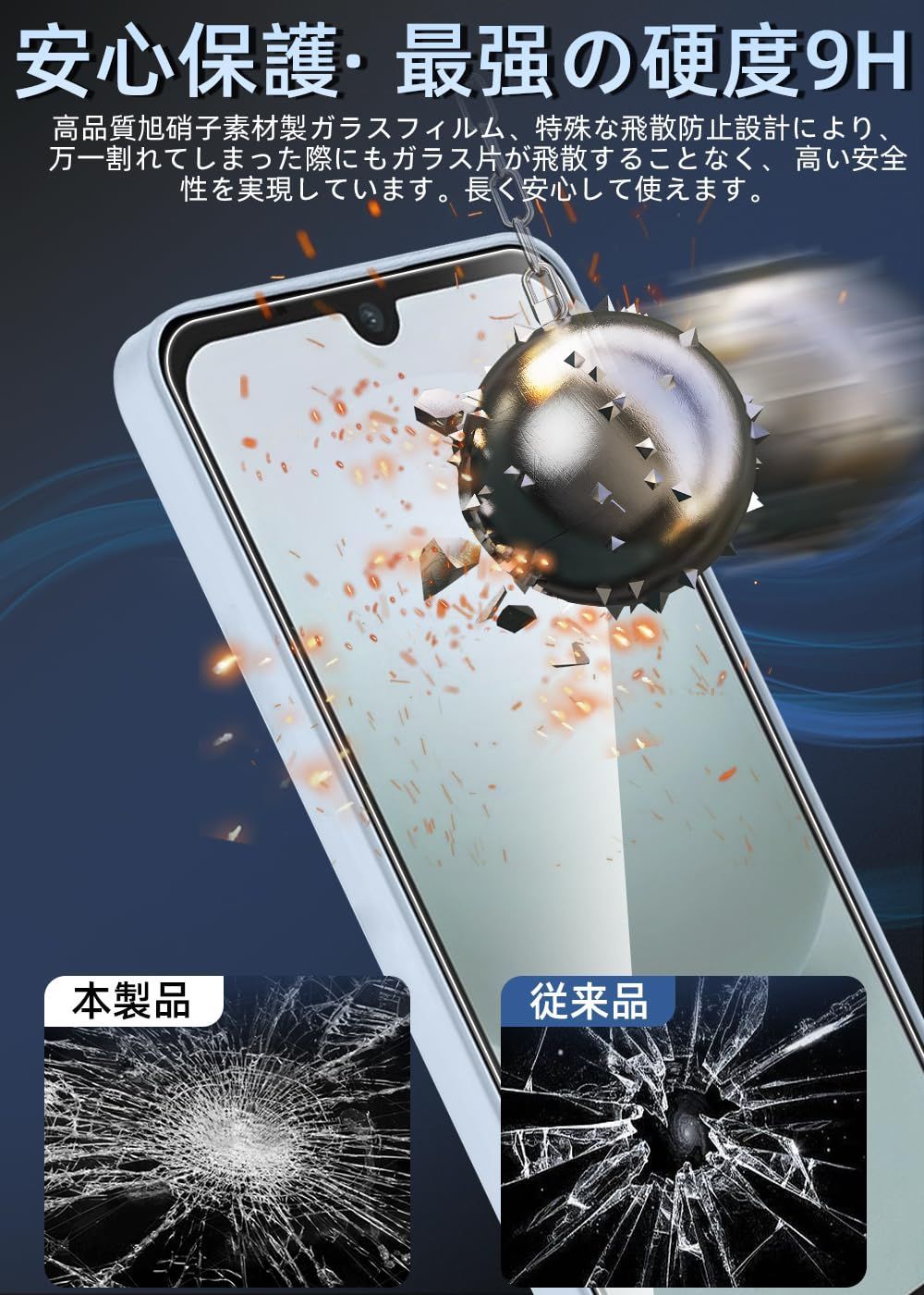 人気商品】For ZXZone Aquos Wish4 用 ガラスフィルム（2枚入り）＋