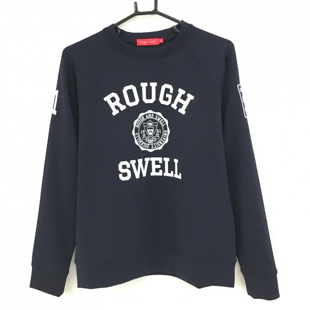 美品】ラフアンドスウェル トレーナー ネイビー×白 ビッグロゴ