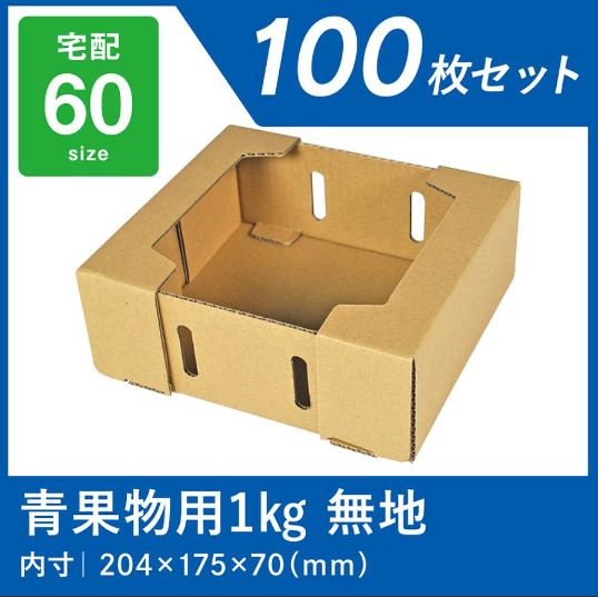 青果段ボール箱 1kg用 100枚 業務用 段ボール箱 青果 ダンボール箱