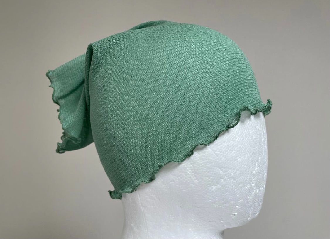 ロングタイプエメラルドグリーンシルク50%レースシングルウェーブ  