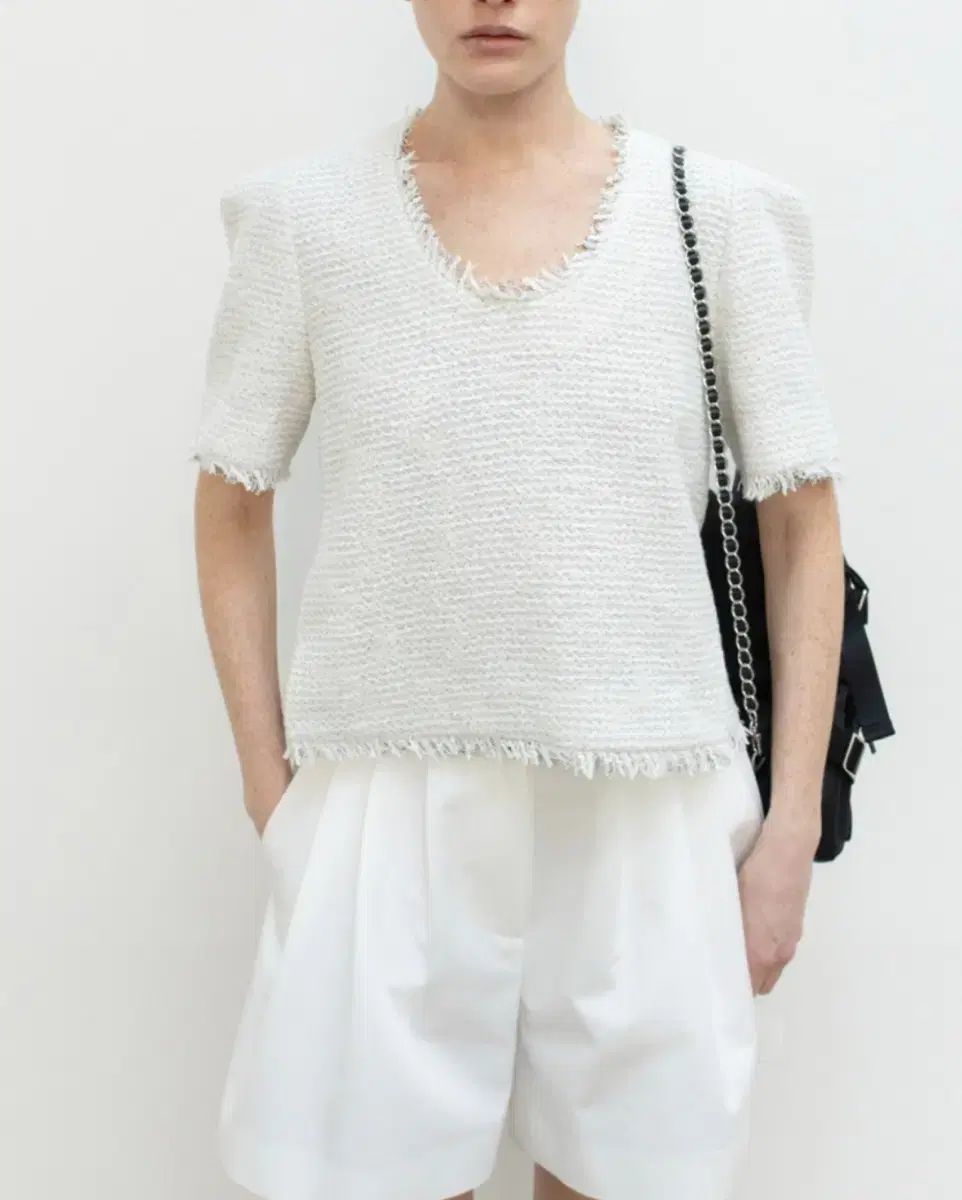 ORR ツイード ディープネック ブラウス