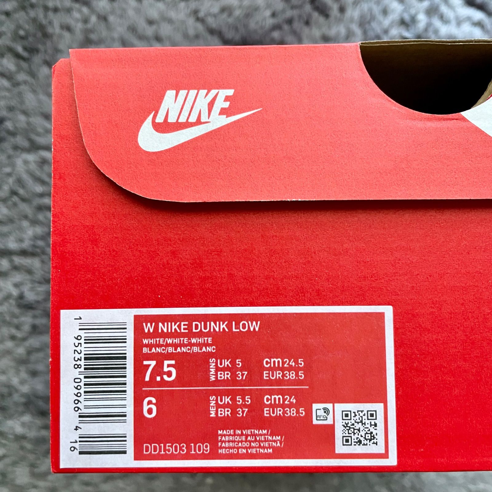W ダンク ロー Dunk Low トリプルホワイト【新品24.5cm】DD1503-109 