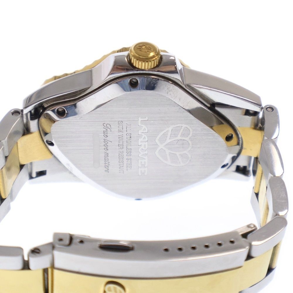 ラーヴィー \"ゴールド/ブルー\" LAARVEE PEA001 LAARVEE Luxury Silver-Gold & Black Men's Watch - PEA001-SGBLK