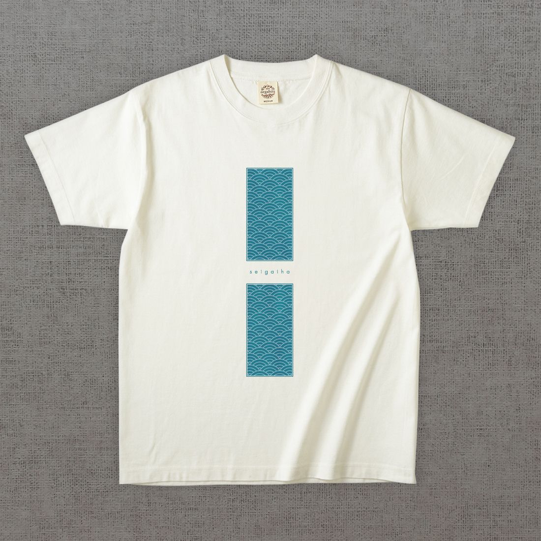 和柄Tシャツ　青海波 -彩・角-