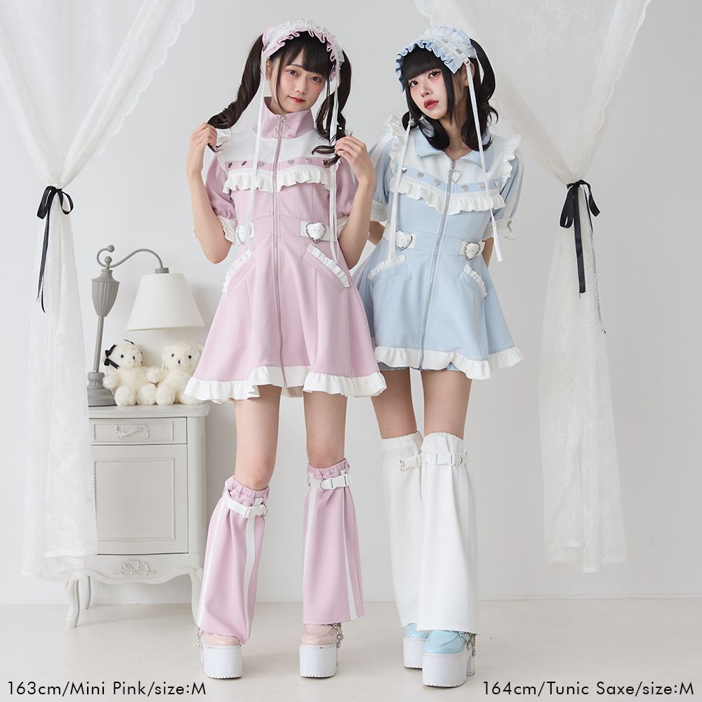 夢展望公式 [新品未使用] フリルメイドジャージワンピース [ミニ