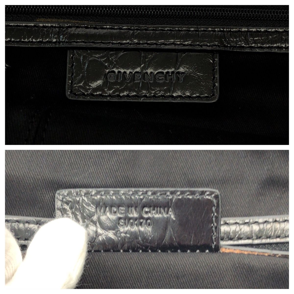 美品 Givenchy ジバンシー ナイチンゲール 型押し ブラック 黒 