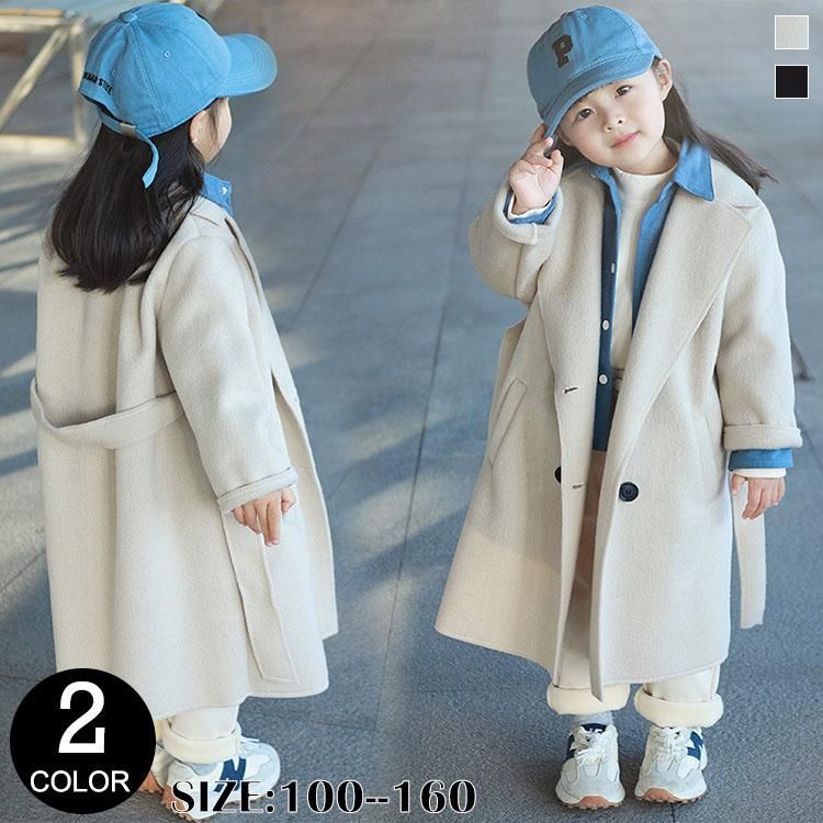 トレンチコート キッズ 子供服 女の子 秋服 ロングコート アウター 韓国子供服 ジュニア トップス ジャケット 子ども服 ベビー服 ジャンパー おしゃれ 可愛い