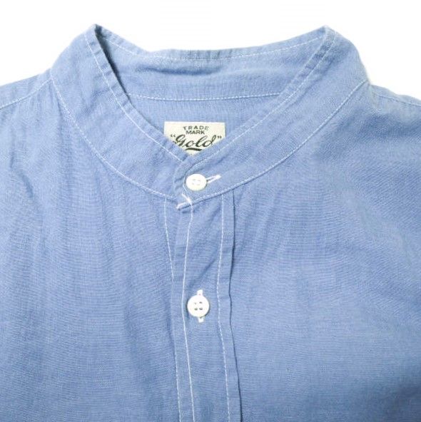 GOLD ゴールド 東洋エンタープライズ 21SS 日本製 VAT DYE CHAMBRAY BAND COLLAR L/S SHIRT ベタシャン バンドカラーシャツ GL28663 M BLUE 長袖 トップス g16819 - メルカリ