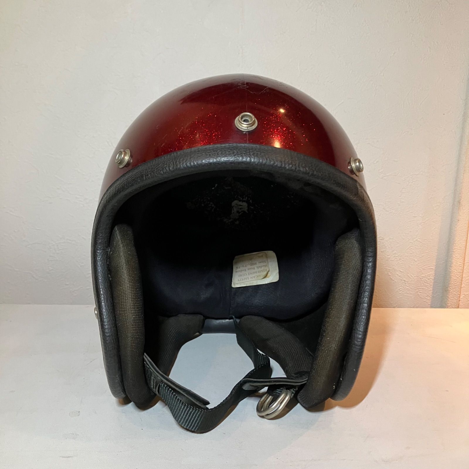 【Buco ブコエンデューロ YE Lサイズ 70s当時モノ 美品 目深リペア】 BUCO☆ENDURO 1970年代製 ブコ ビンテージ Lサイズ 赤 ヘルメット