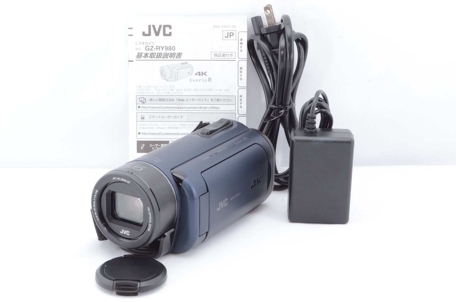 JVCKENWOOD JVC ビデオカメラ Everio R 油っこい 4K撮影 防水 防塵 ディープオーシャンブルー GZ-RY980-