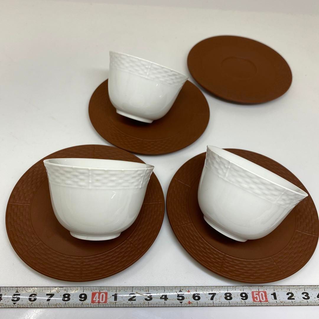 マイセン 煎茶碗3客と茶托1点 東さ6-0831④