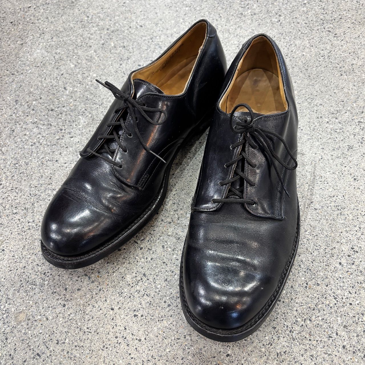 Military】80s US NAVY Leather Shoes 7R 