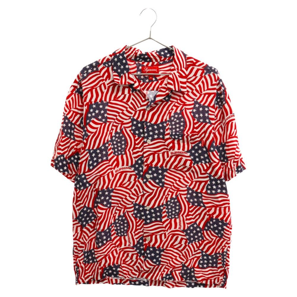 【猫まとめ】Supreme flags rayon s/s shirt black M シャツ