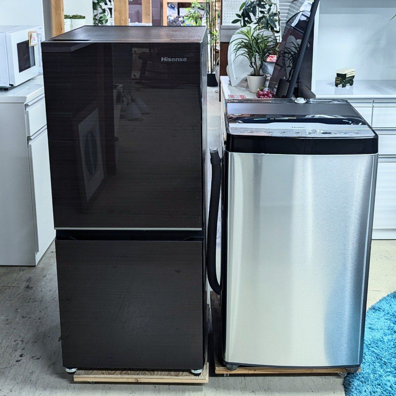 生活家電2点セット】冷蔵庫＆洗濯機 ハイセンス HR-G13C-BR 2022年製 