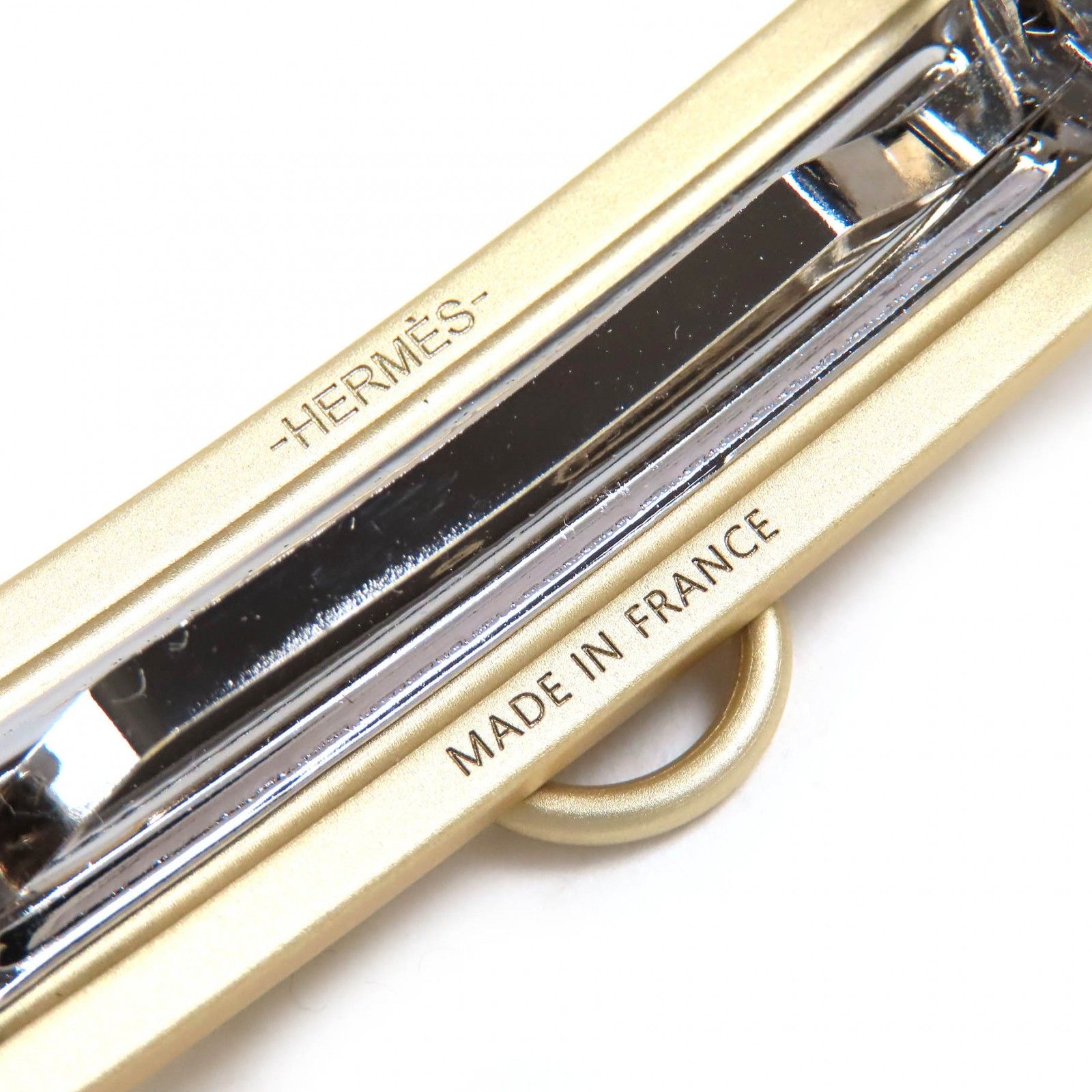 極美品△HERMES エルメス クルー・メドール PM ヘアクリップ 髪留め