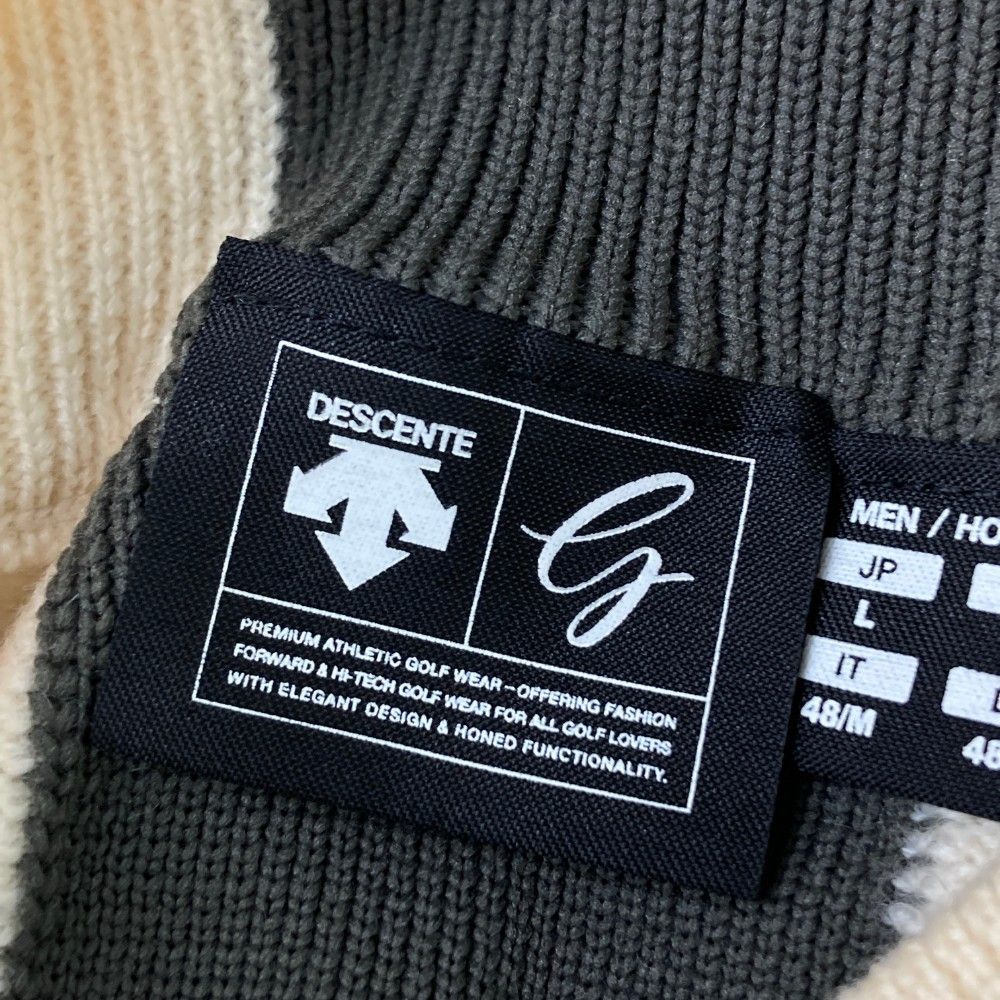 サイズ：L DESCENTE GOLF デサントゴルフ ウール混 ハイネック ニット
