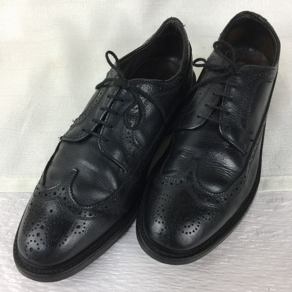 70s-80s頃？USA製【10 E/27.5-28.0 黒】グッドイヤー製法/ビンテージソール/ビジネスシューズ/ロングウイングチップ/管NO.ZA-66  #BUZZBERG - メルカリ