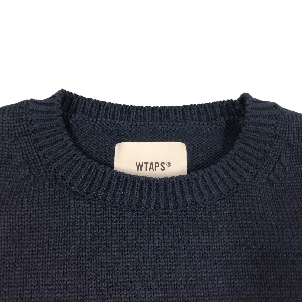 WTAPS ダブルタップス 23AW 品番 232MADT-KNM05 CREW NECK 02 / SWEATER ニット セーター 厚手 ネイビー  サイズ 4 正規品 / 34829 - メルカリ