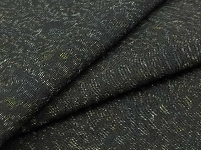 平和屋着物▽上質な紬 単衣 更紗花文 正絹 逸品 AABB3886jh 平和