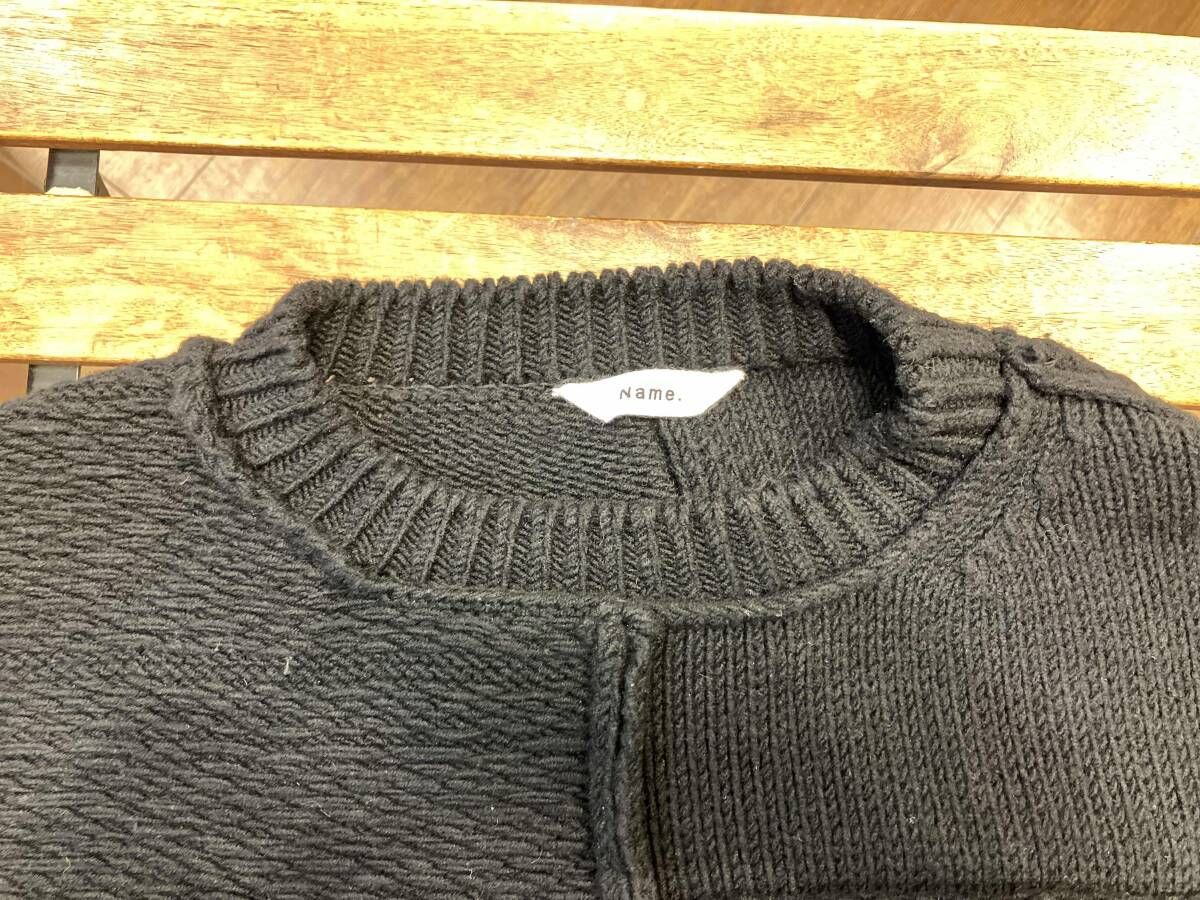 Name ネーム ニット PATCHWORK KNIT NKN-21AW-001 ブラック Mサイズ 