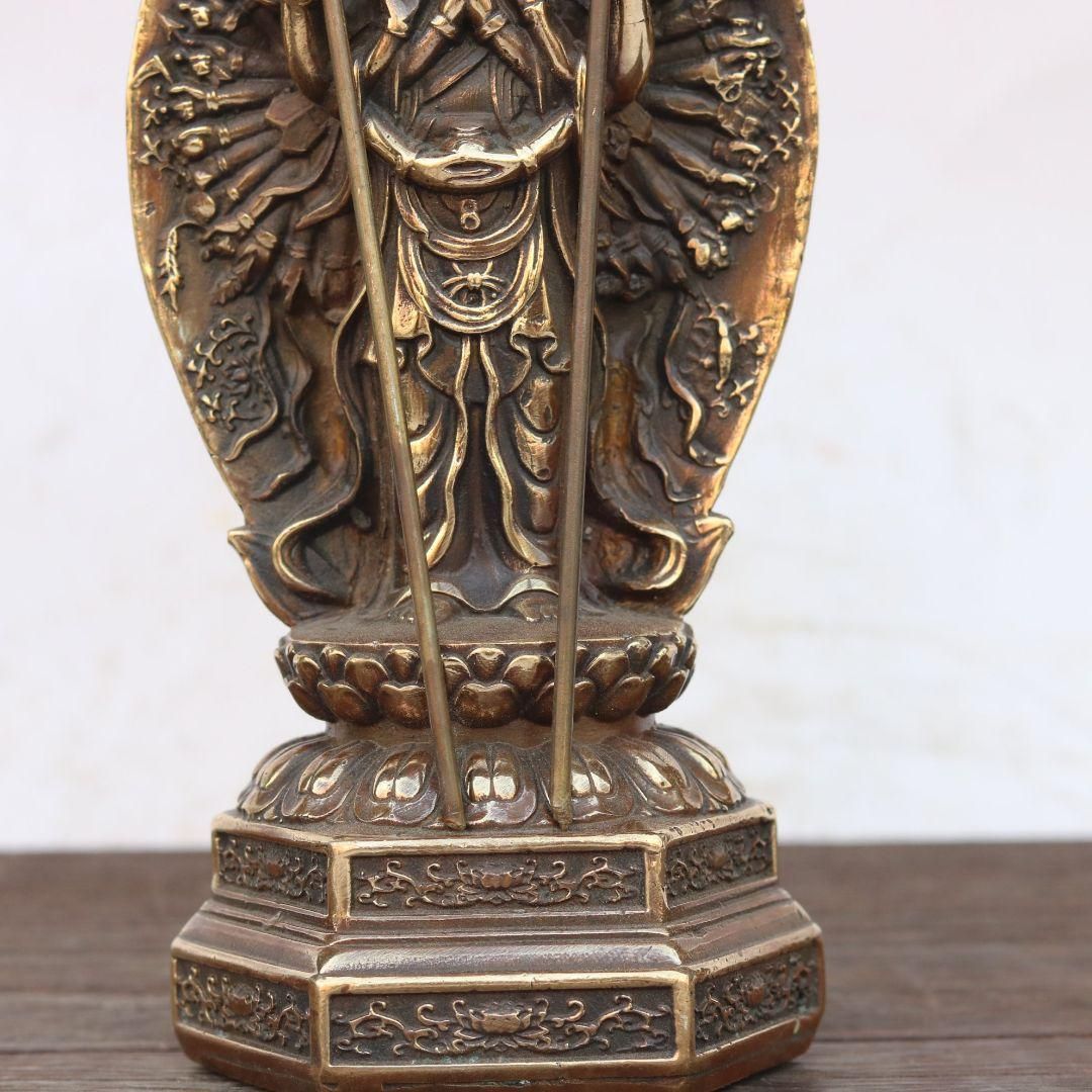 仏教美術 千手観音 銅製 仏像 彫刻 置物 開運 風水 仏教美術 千手観音 銅製 仏像 彫刻 置物 開運 風水 銅器 仏教古