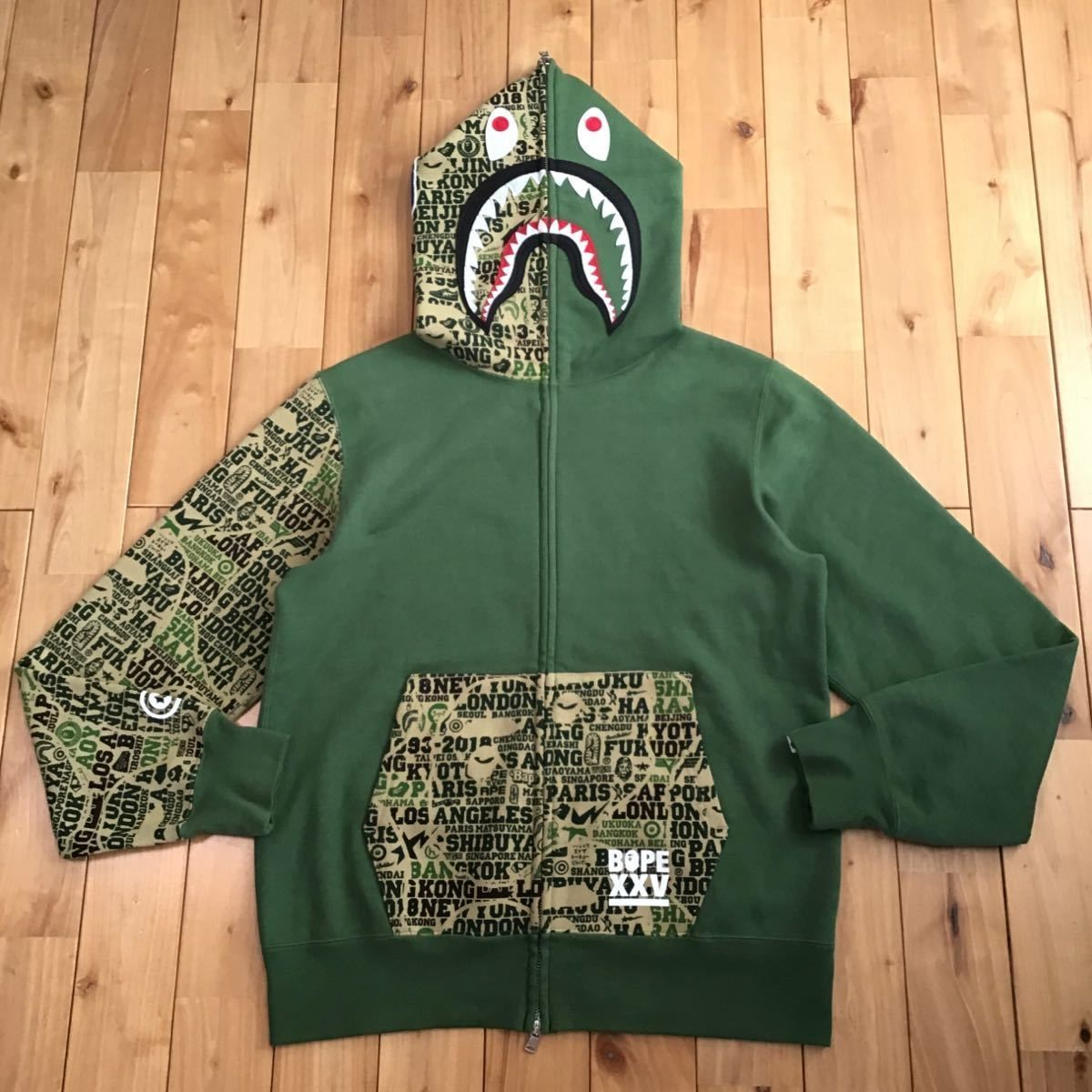 XXV CITIES CAMO シャーク パーカー Lサイズ shark full zip hoodie a