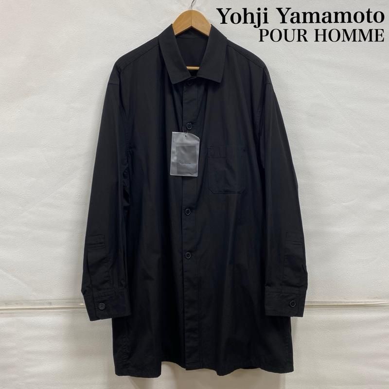 Yohji Yamamoto pour homme トッパーシャツブラック Yohji Yamamoto POUR HOMME ヨウジヤマモトプールオム シャツ