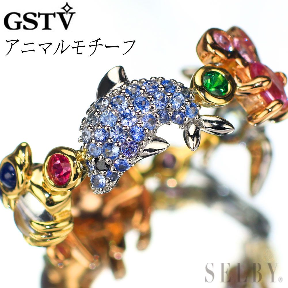 GSTV K18YG|PG|Pt900 ストーン ダイヤモンド リング アニマルモチーフ マリコレクション