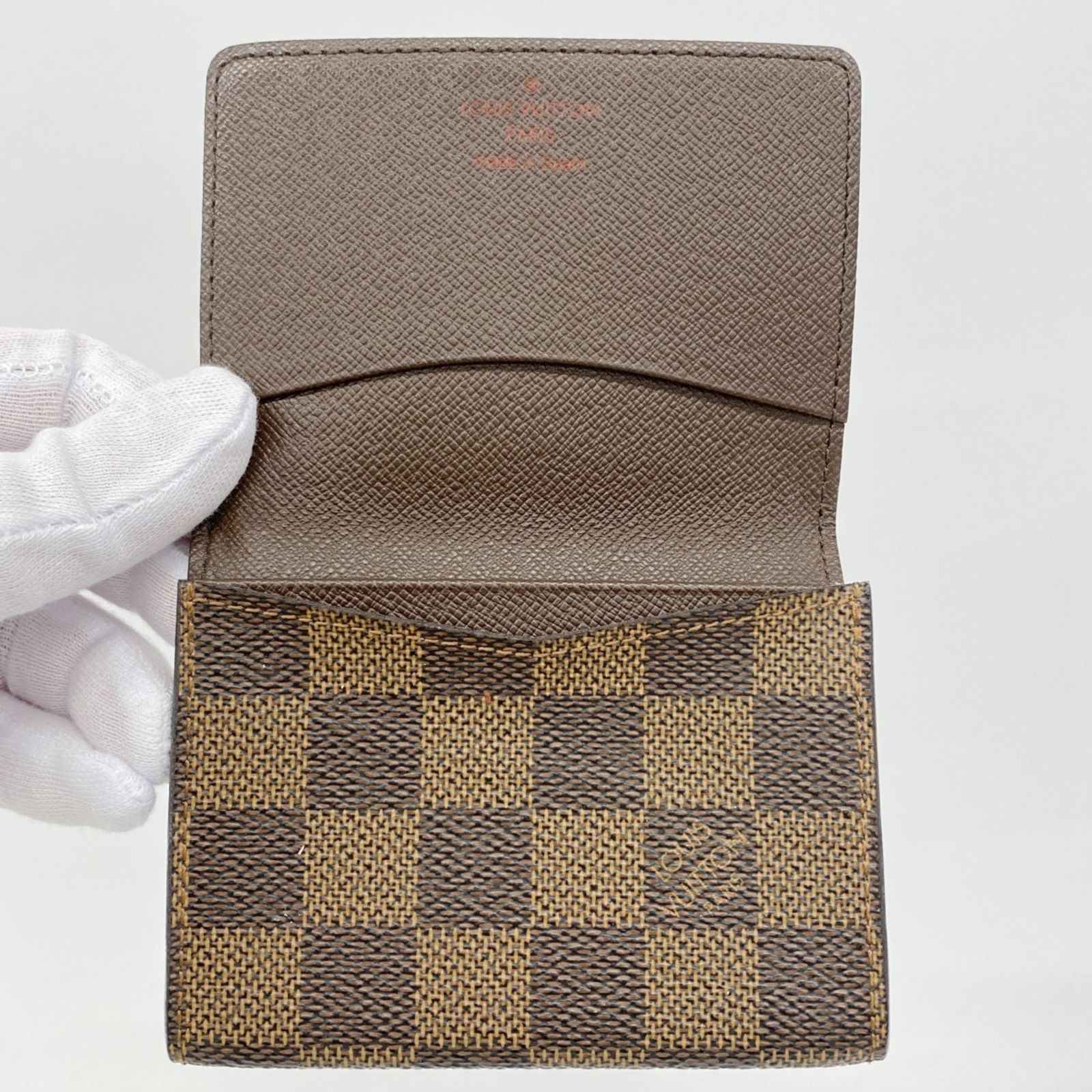 【極美品】ルイヴィトン　アンヴェロップカルトドゥヴィジット　ダミエエベヌ　名刺入 LV☆アンヴェロップ・カルト ドゥ ヴィジット〈ノワール