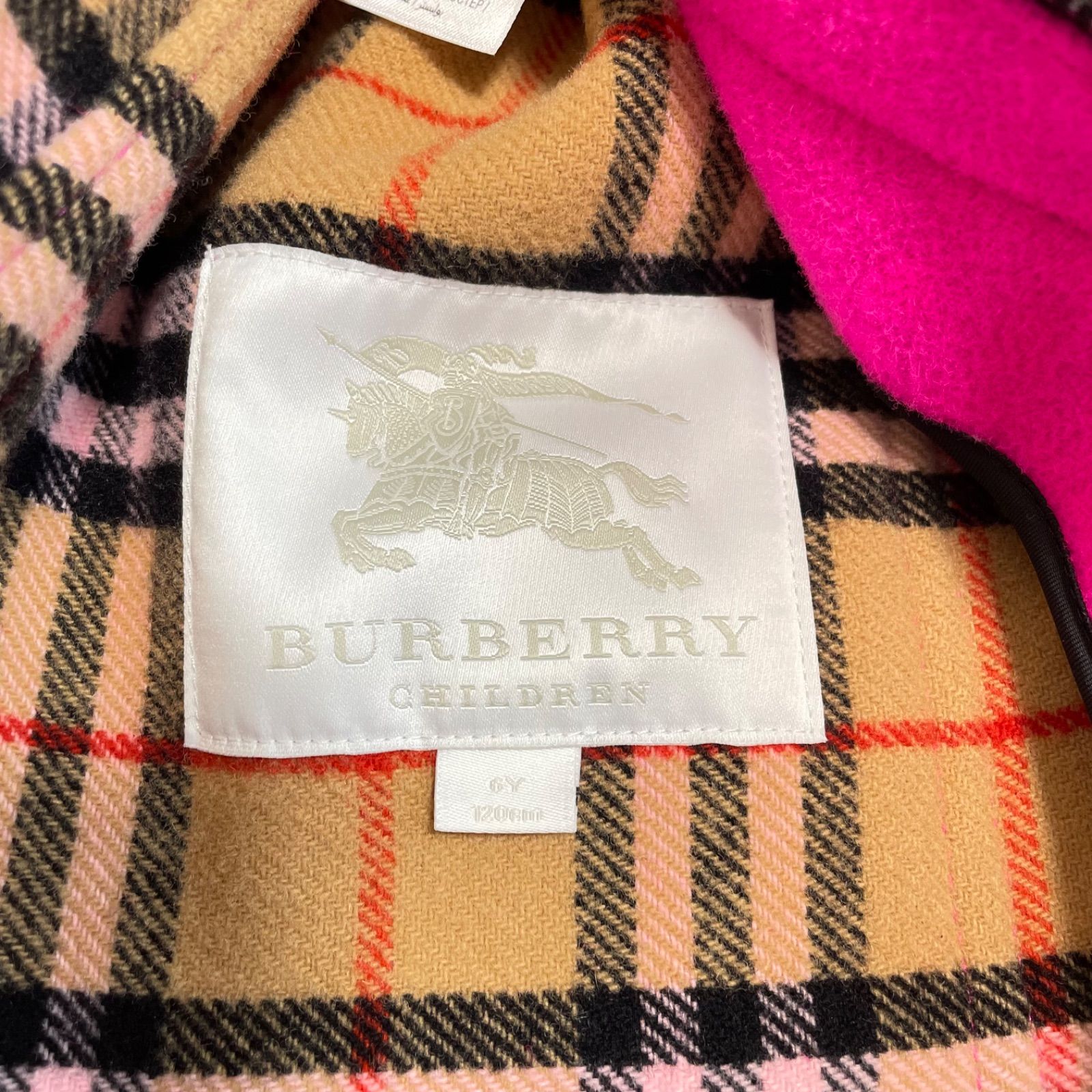 バーバリー チルドレン BURBERRY CHILDREN ウール チェック柄 ダッフル 