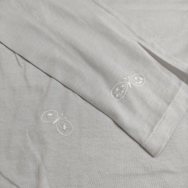 mina perhonen choucho ya8483 刺繍 コットン 36 長袖Tシャツ