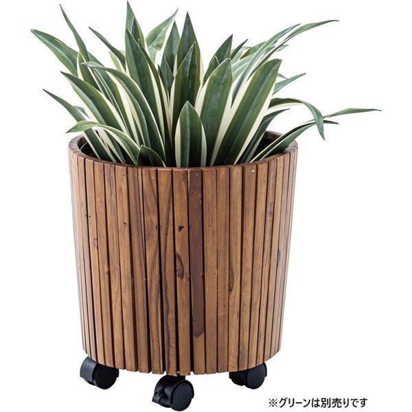 ウッドプランター S ブラウン 約φ34×H35cm 組立式