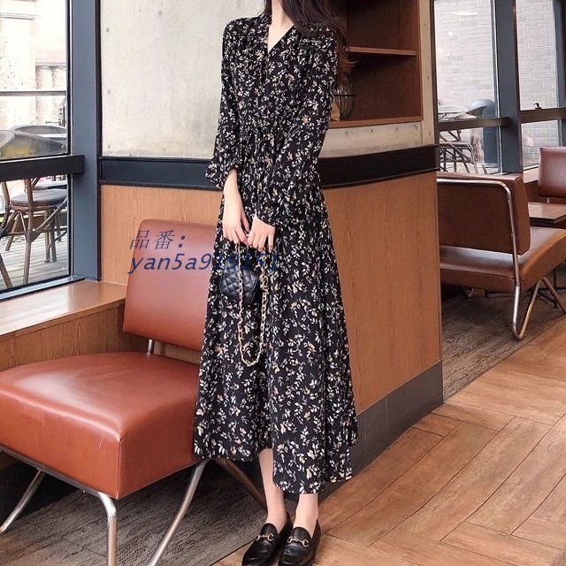ロングワンピース レディース ワンピース 長袖 カジュアル 大きいサイズ 長袖 レディース Vネック 花柄 ワンピース ワンピース 小花柄 ワンピース ロング丈 yan5a919151