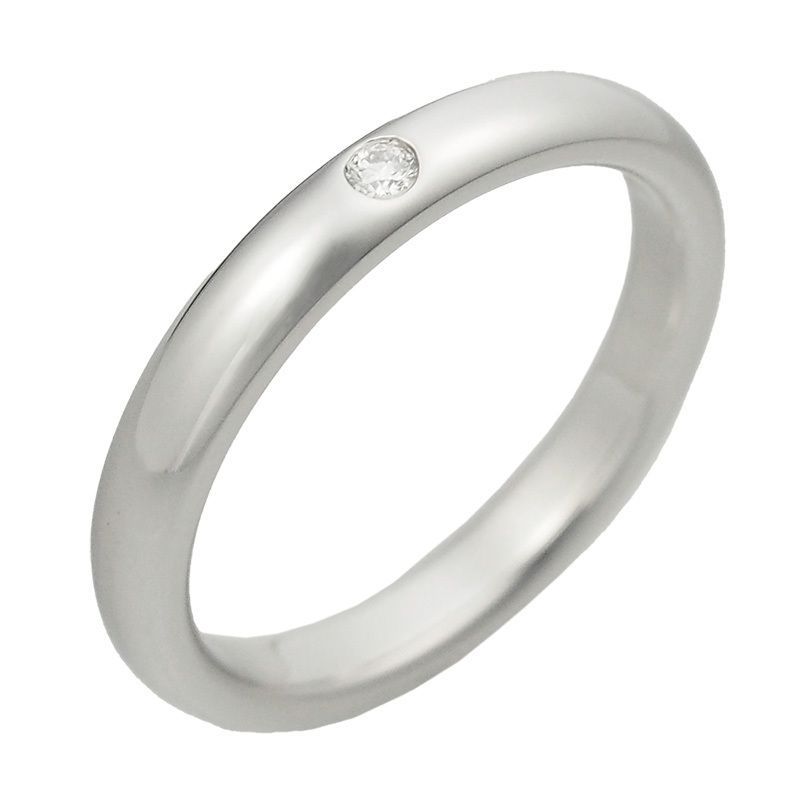 ティファニー TIFFANY&Co. 1Pダイヤモンド スタッキング バンド リング 
