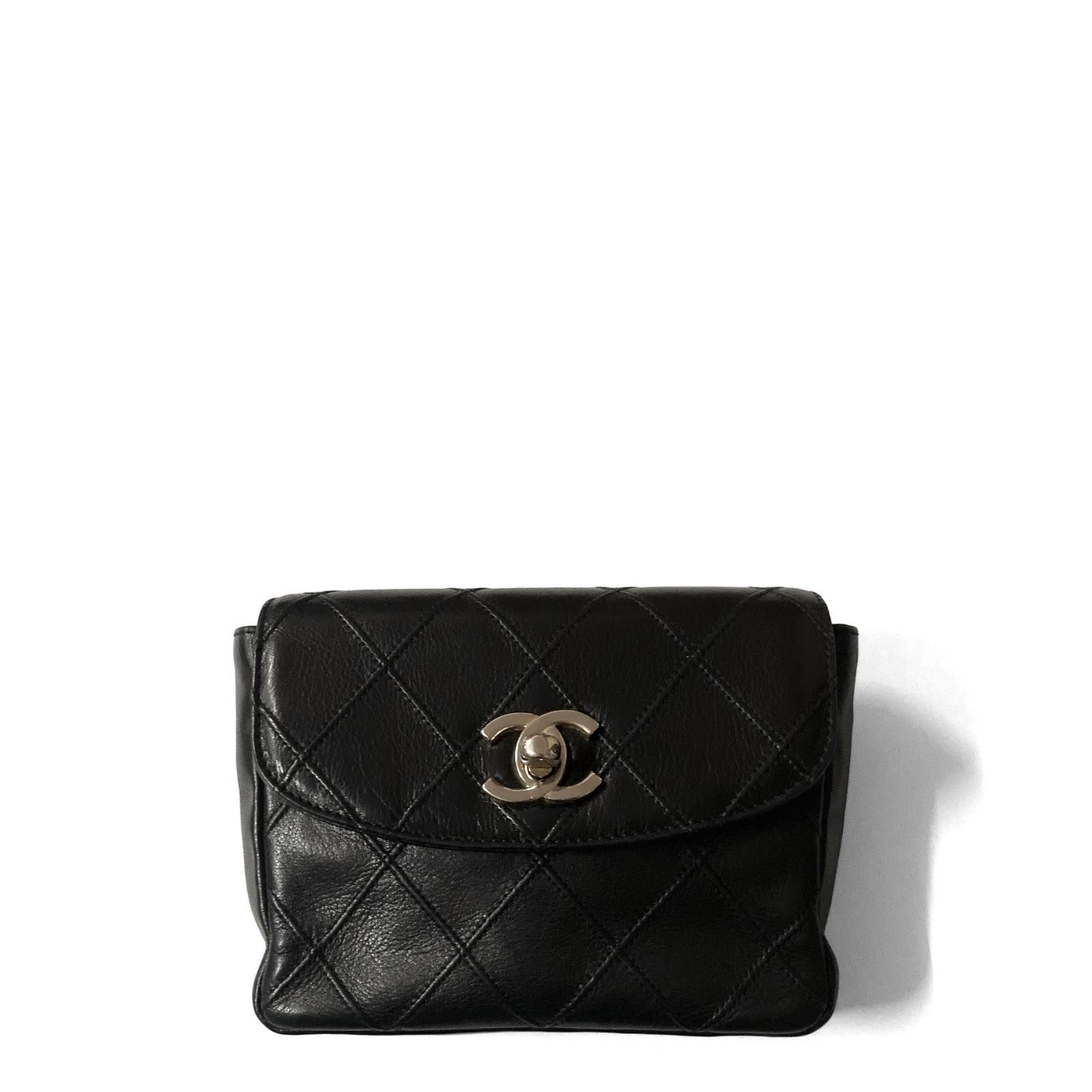 中古品】CHANEL シャネル ビコローレ ラムスキン ウエストポーチ