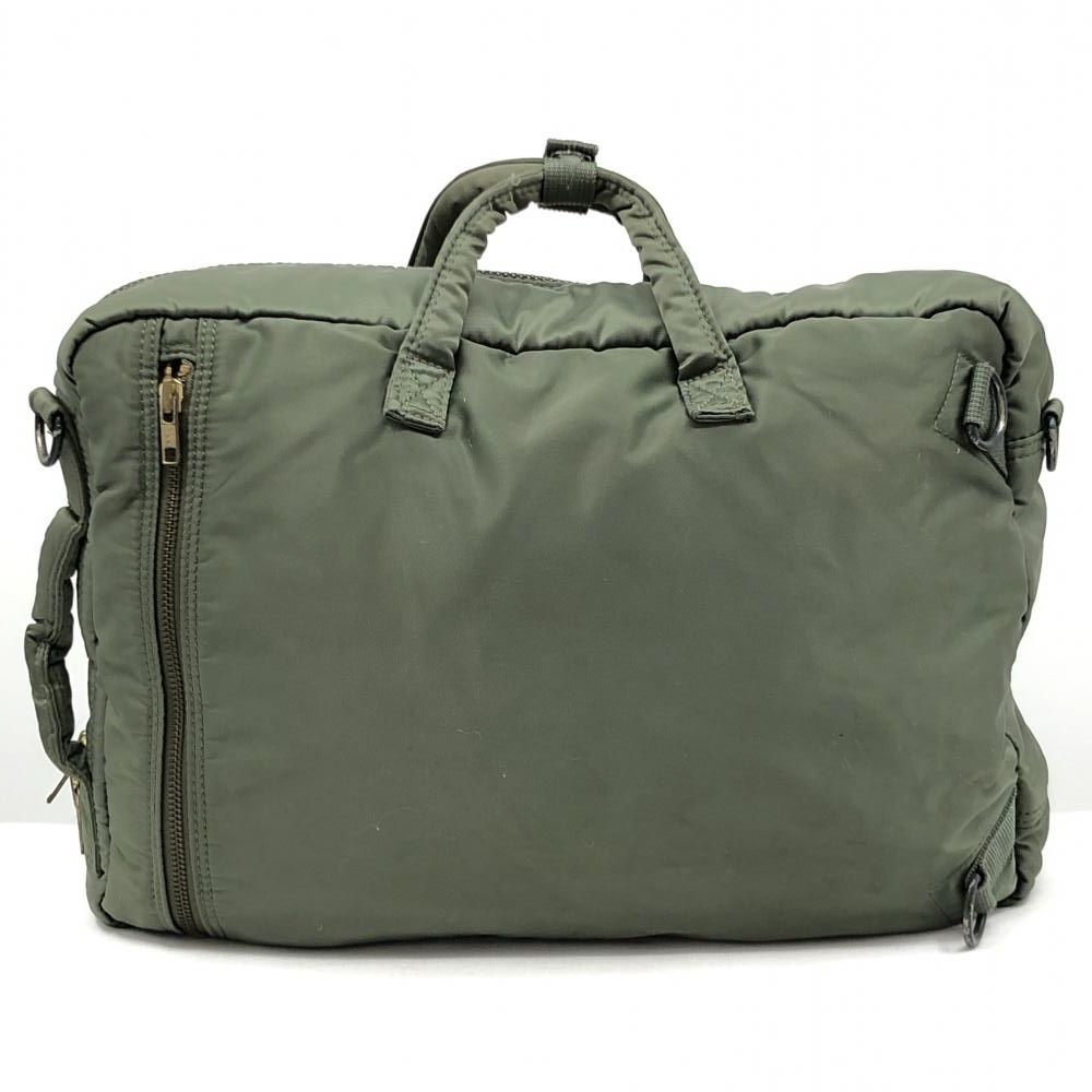 中古】PORTER タンカー 3Wayブリーフケース カーキ △使用感有