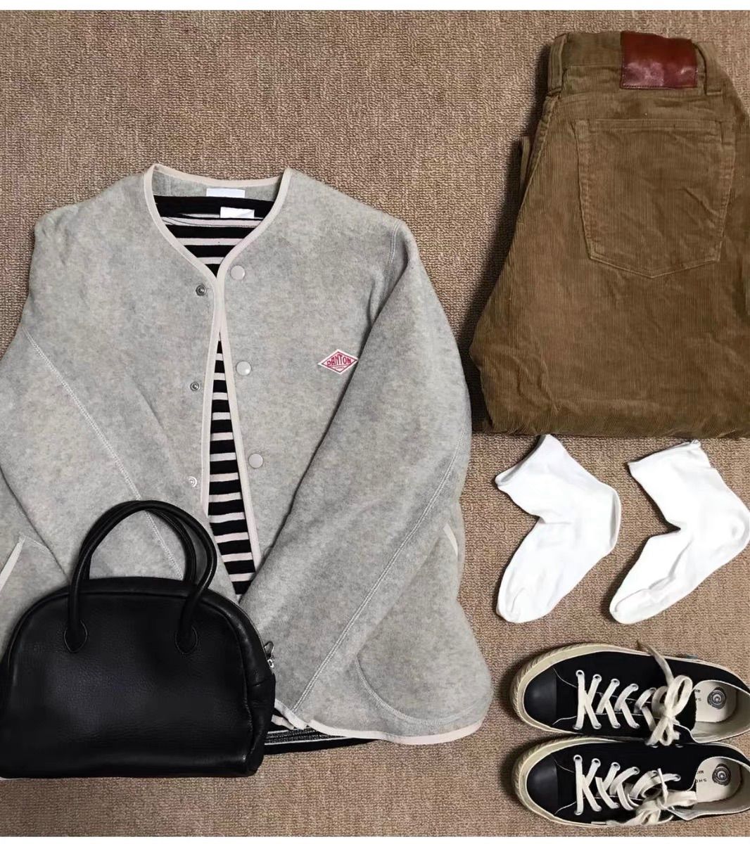 DANTON フリース ノー カーディガン