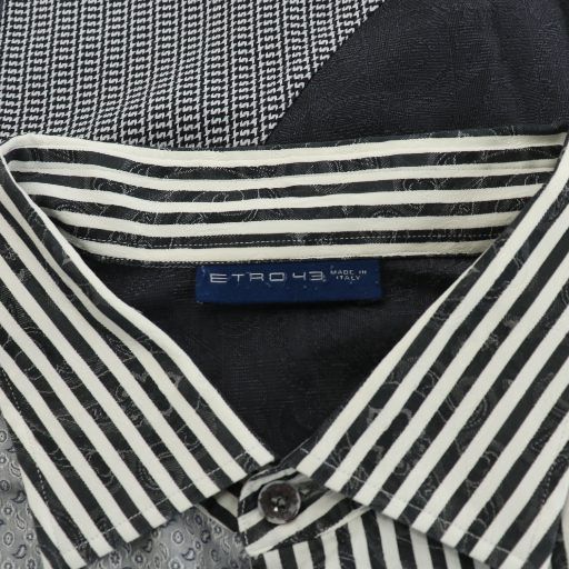 エトロ ETRO シャツ ストライプ 長袖 ペイズリー ブラック エトロ ETRO シャツ ストライプ 長袖 ペイズリー ブラック