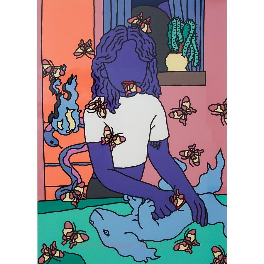 激安超安値 版画 オートモアイ 2022 額付き シルクスクリーン 「Untitled」 版画