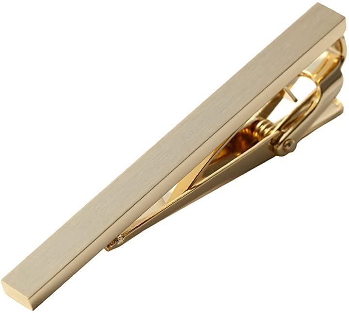 Duvialno(ジュヴィアーノ) ネクタイピン タイバー メンズ 日本製 Solid Tie Clip( シルキーゴールド)