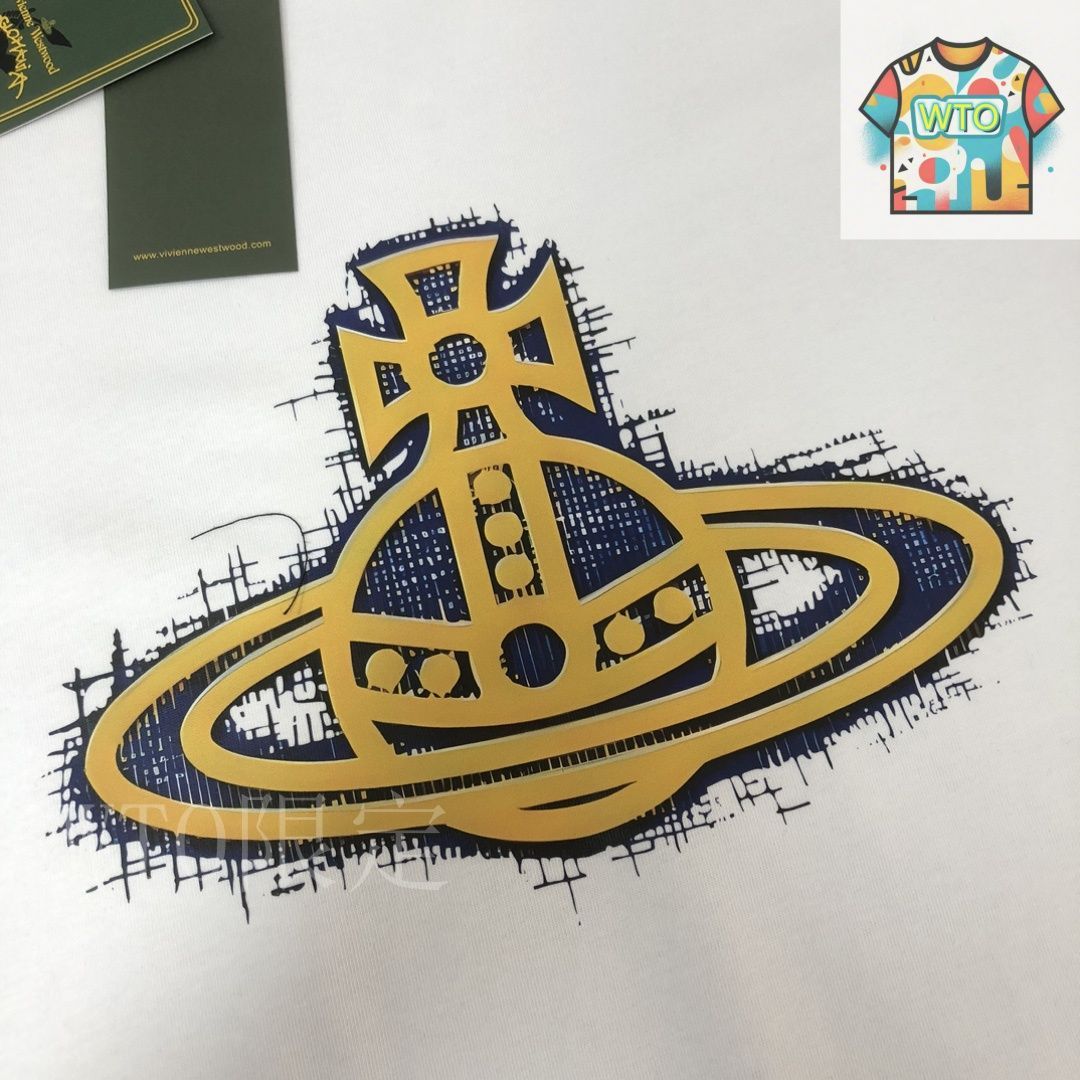 Vivienne Westwood ロゴ パターンプリント 半袖 Tシャツ 今日特価】Vivienne Westwood 2025 春夏 男女同款 半袖円領 T